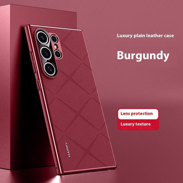 Stilvolle Leder-Schutzhülle für Samsung Galaxy S24 Ultra und S24 Plus mit Galvanik-Effekt in Rot - Bild 1