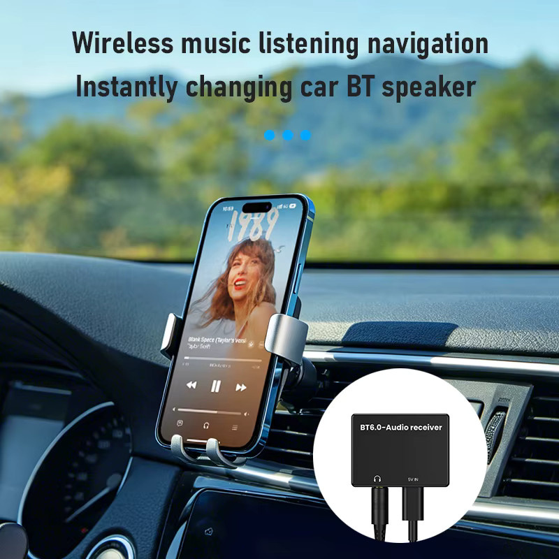 KEBIDUMEI AUX Bluetooth 6.0 Audio-Empfänger Hi-Fi Drahtloser Audio-Adapter mit 3,5 mm Klinkenanschluss in Schwarz - Bild 3