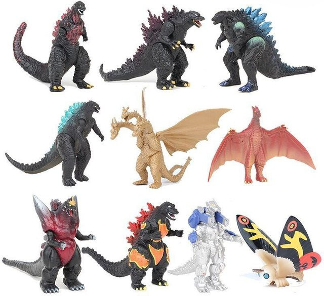 Godzilla King Ghidorah Mothra Rodan Brennender Gojira, Modell Puppen, 10-teiliges Set, ab 14 Jahre - Bild 1