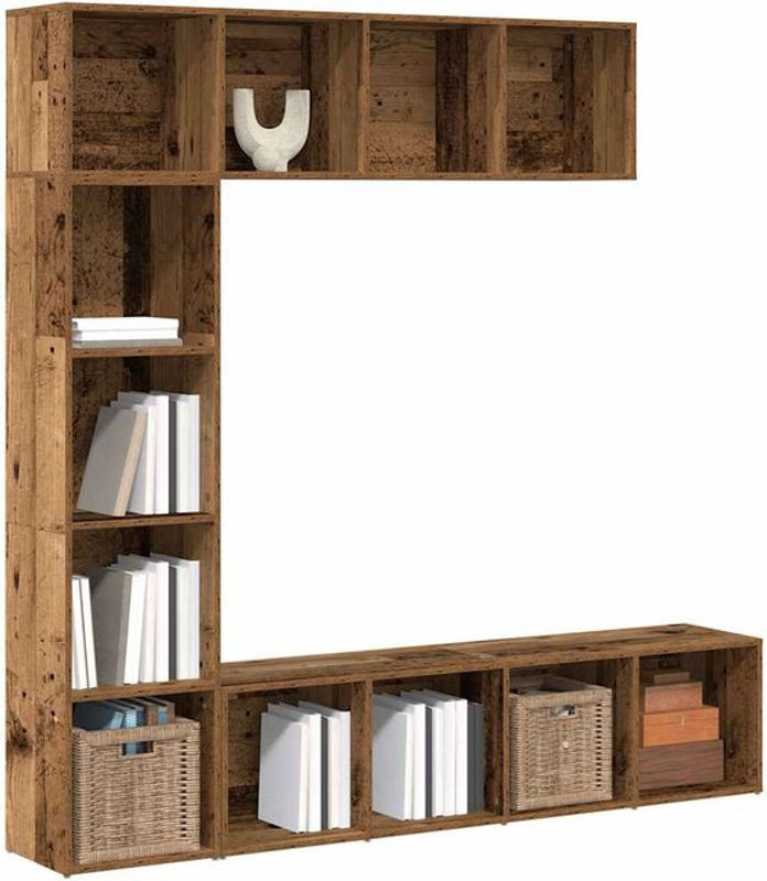 Set aus 3 Bücherregalen von Vidaxl in Braun im Industrial Design aus Holzwerkstoff - Bild 1