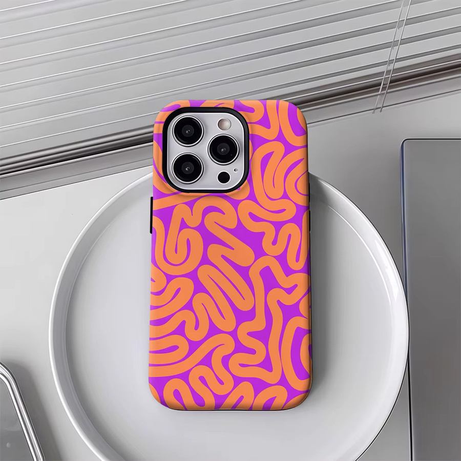 Potdemiel Magnetische Handyhülle mit Psychedelischem Blob-Design für iPhone 17 16 15 14 13 Pro Max Plus, Multicolour, Robuste Einzel- und Doppelschicht-Schutzhülle - Bild 4