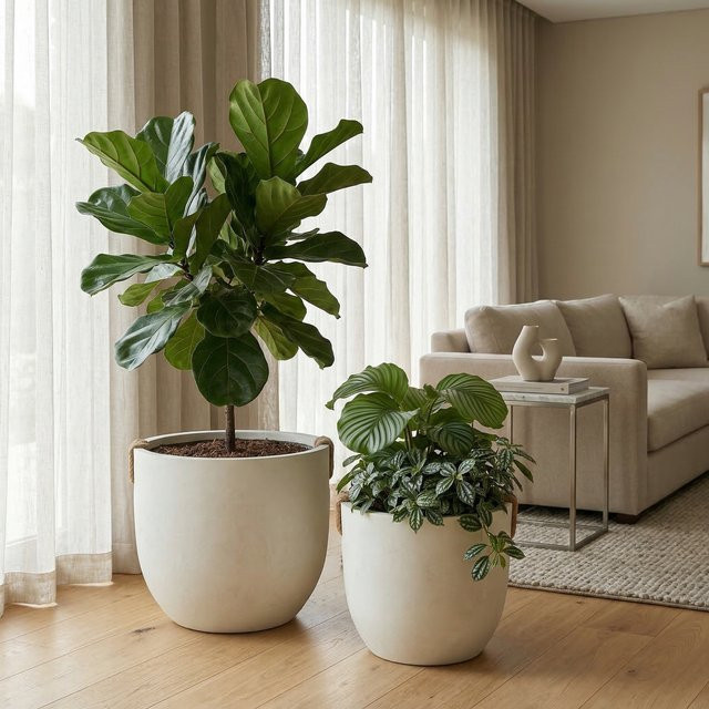 Mattierte Steinimitat-Bonsai-Blumentöpfe für Balkon und Heimdekoration in Schwarz oder Weiß, B/T/H: 46,0 x 40,0 x 2,0 cm - Bild 1