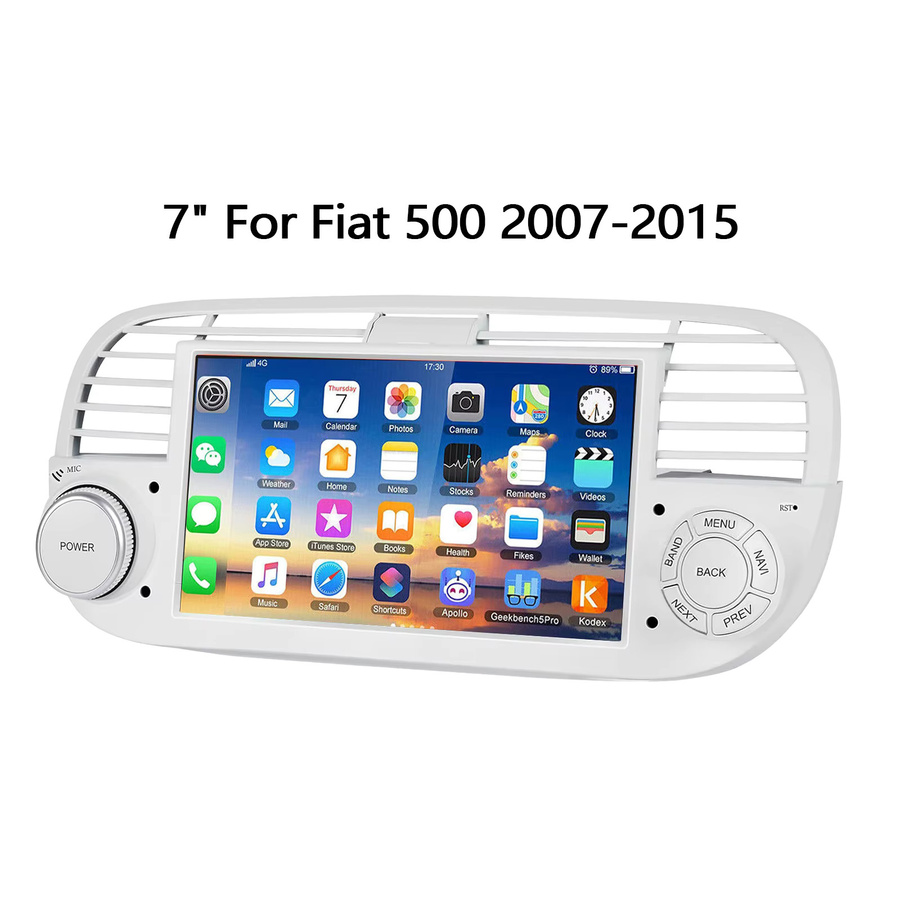 ESSGOO Android 15 Autoradio für Fiat 500 (2007-2015) mit 7 Zoll IPS Touchscreen, 4+64GB, kabellosem Carplay, Android Auto, GPS, Bluetooth und Wifi - Bild 7