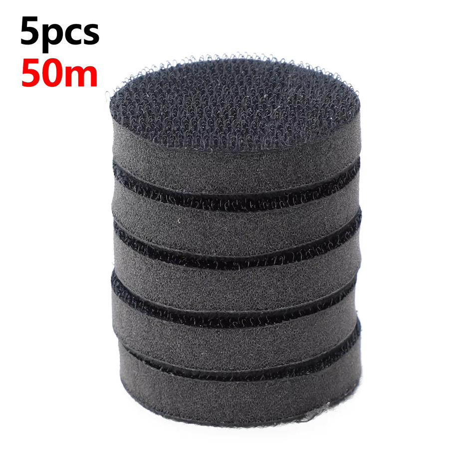 5er Set Vibratite Weiche Interface Pads Schwamm Kissen Puffer Stützteller mit Klettverschluss für Exzenterschleifer, Schwarz, Durchmesser: 50 mm und 75 mm - Bild 3