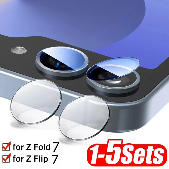 Set aus klaren gehärteten Glas-Kameralinsen-Schutzfolien für Samsung Galaxy Z Fold 8, Z Fold 8 Ultra und Z Flip 7, transparent - Bild 1