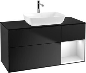 V&B Waschtischunterschrank Finion in Weiß und Schwarz mit Lackierung, Breite: 120 cm, Tiefe: 50,1 cm, Höhe: 50,1 cm - Bild 1