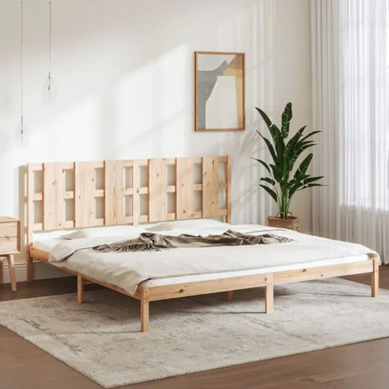 Massivholzbett Vidaxl aus Kiefer in Braun, Modernes Landhausdesign, B/T/H: 200 x 200 x 205,5 cm - Bild 1