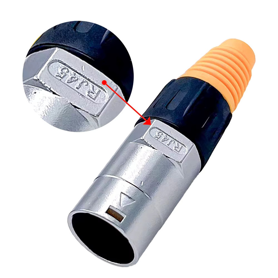 FRHY RJ45 Netzwerkstecker IP65 Wasserdichter D-Sockel Panel-Ethernet-Stecker 8P8C in Braun und Silber - Bild 2
