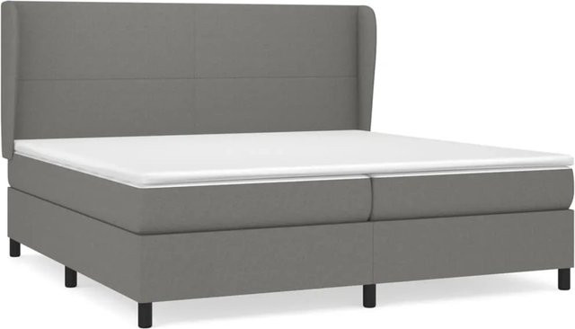 vidaXL Boxspringbett Hybrid mit Matratze und Taschenfederkern aus Lärche, Dunkelgrau, B/T/H: 200 x 200 x 118 cm - Bild 1