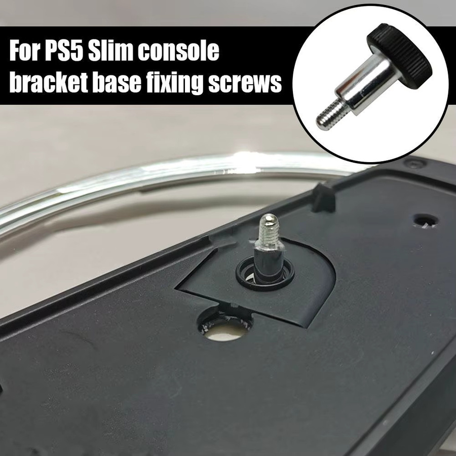 Sony Ersatz-Standfuß-Befestigungsschrauben für PS5 Slim Konsole in Schwarz mit Kunststoffkappe zur sicheren vertikalen Halterung - Bild 5
