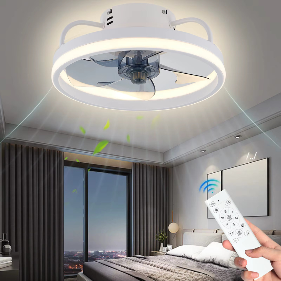 Avehrit Intelligente LED-Deckenventilatorleuchte in Weiß mit 55W, 4400LM, Fernbedienung und App-Steuerung, dimmbar mit 6 Geschwindigkeiten für Schlafzimmer und Wohnzimmer - Bild 3