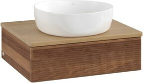 V&B Waschtischunterschrank Antao mit Frontstruktur in Walnut, B/T/H: 60 x 50 x 19 cm - Bild 1
