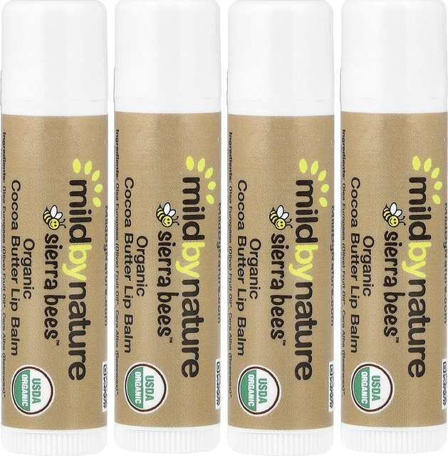 Sierra Bees Bio Lippenbalsam Kakaobutter, 4er-Pack, 4,25 g, beige - Bild 1
