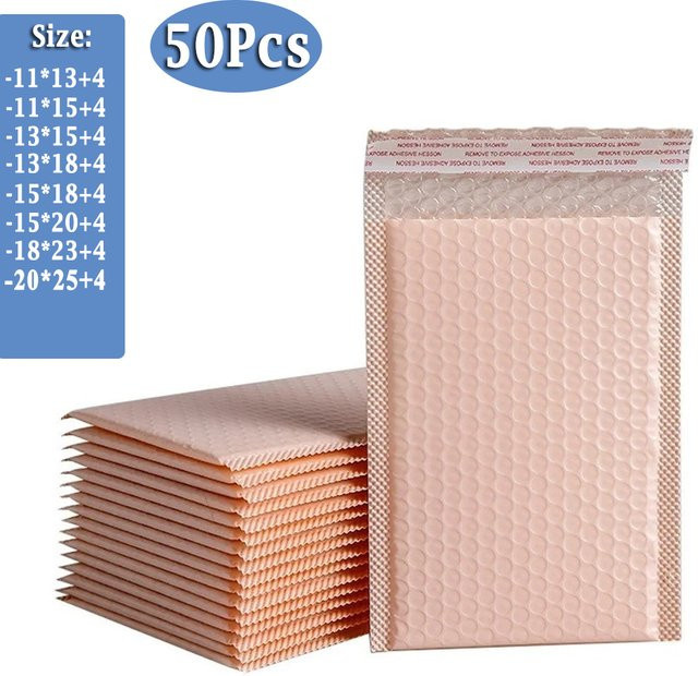 50 Stück luxuglow Polsterumschläge in Pink, wasserfeste Versandtaschen aus Kunststoff mit selbstklebendem Verschluss - Bild 1