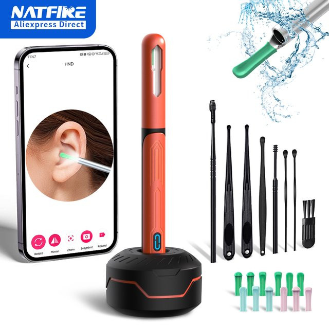 NATFIRE Ohrenreiniger Set mit Kamera, Pink, Unisex - Bild 1