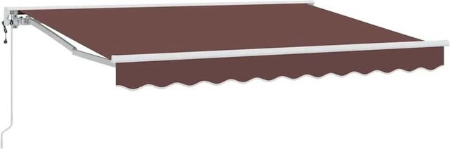 vidaXL Markisenrahmen mit Semi-Cassette aus Aluminium und Polyester in Braun und Weiß, B/T/H: 250 x 200 cm - Bild 1