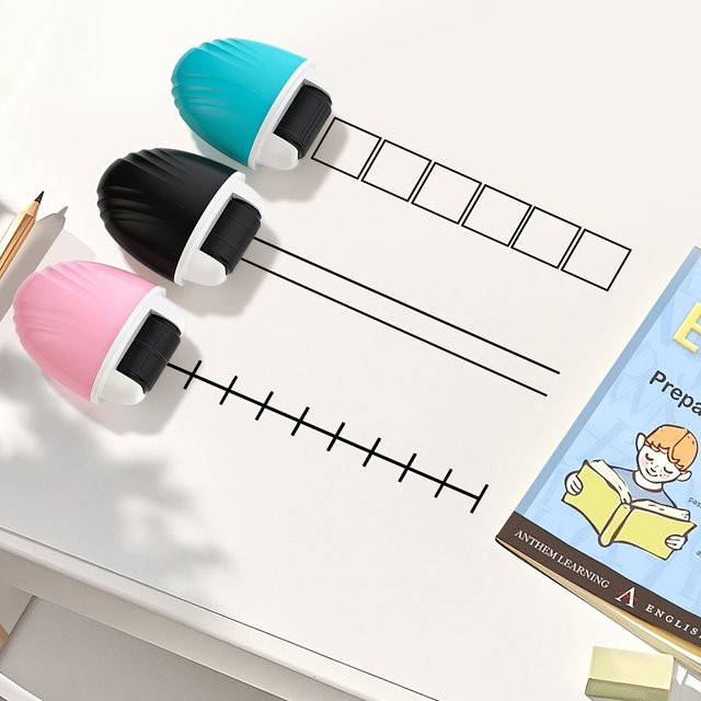 Mathe-Korrektur-Rollstempel mit Doppellinien-Gitter für Schreibübungen und Hausaufgabenhilfe - Bild 1