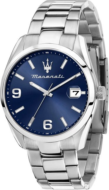 Maserati Armbanduhr Edelstahl, Blaues Zifferblatt, Quarz, 43 mm, Herren - Bild 1