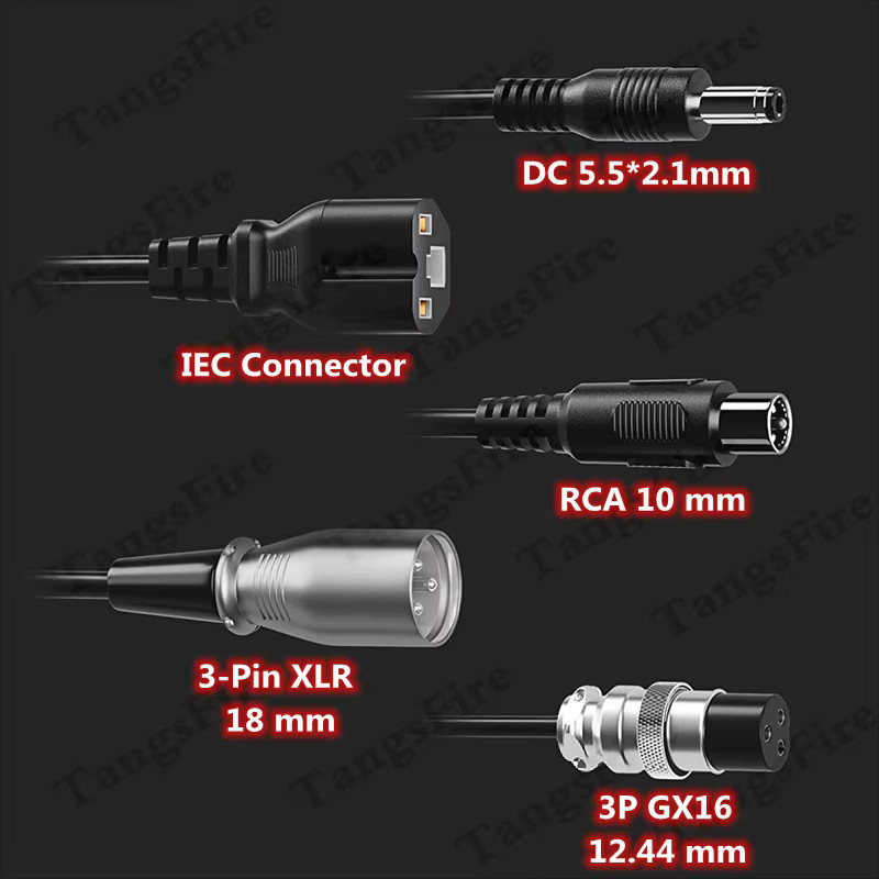 DC 5,5 mm auf GX16-XLR-RCA-IEC-GX12-DC Verbindungskabeladapter in Schwarz für Elektroroller, Fahrrad und Auto - Bild 3