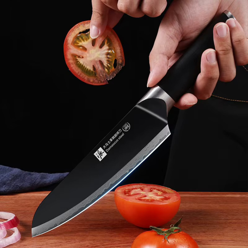 PLYS Damaststahl Küchenmesser Mehrzweckmesser in Schwarz - Bild 2