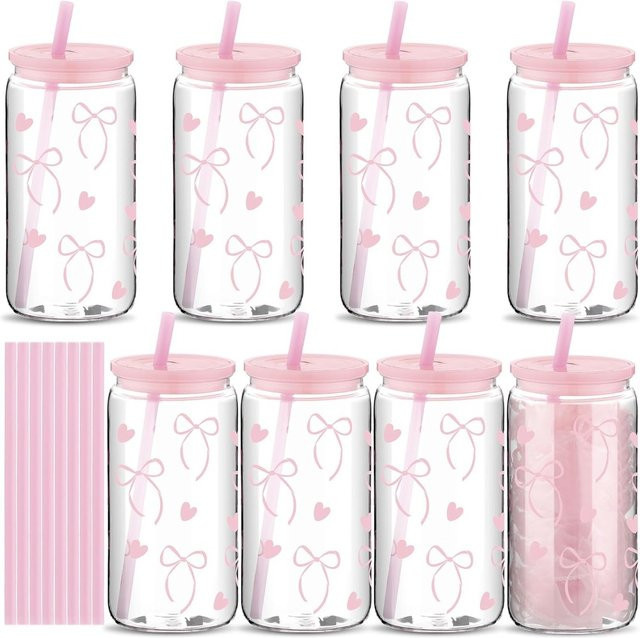 FEB.WIND Thermosbecher aus Kunststoff mit Deckel und Strohhalm, Pink, 473 ml - Bild 1