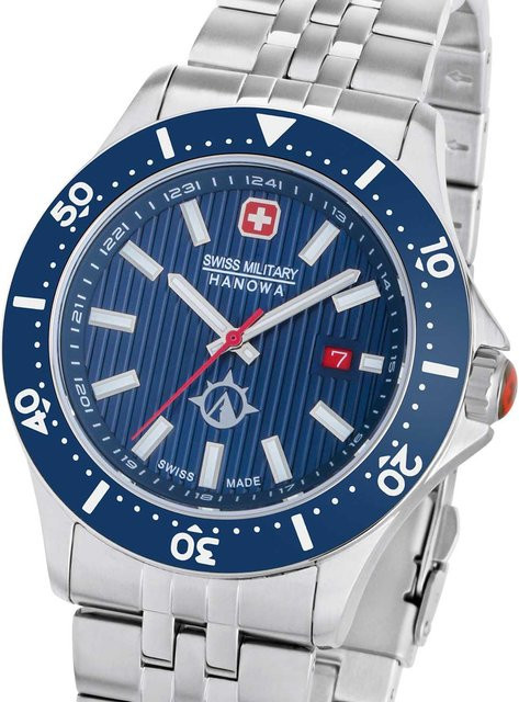 Swiss Military Hanowa Flagship X Herrenuhr, Quarz, Edelstahl, 42 mm, Blau - Bild 1