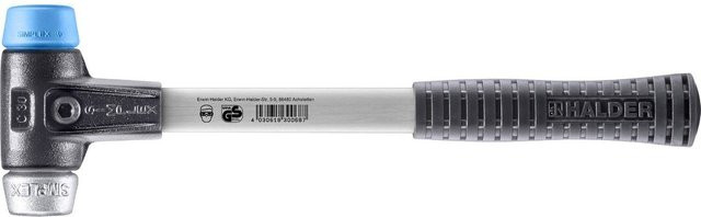 Halder Simplex Schonhammer TPE-soft mit Fiberglasstiel, Blau/Silber/Schwarz, Durchmesser: 30 mm - Bild 1