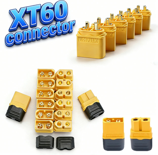 PYLRC XT60 Stecker XT60H Männlich Weiblich Rundstecker Netzstecker, Gelb - Bild 1