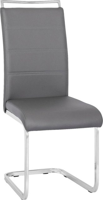 WIPMEB Stuhl LOCA in Grau aus Kunstleder mit Metallgestell, B/H/T: 43 x 102 x 54 cm - Bild 1