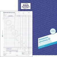 Avery Zweckform Reisekostenabrechnung 741 Etiketten in A4, Blau und Weiß - Bild 1