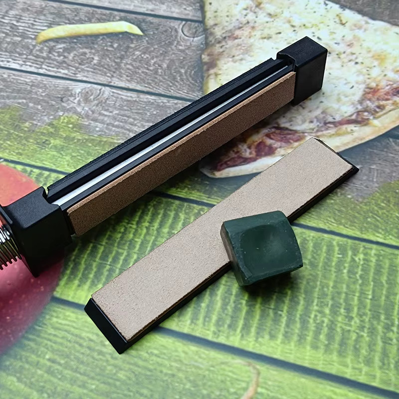 RSCHEF Messer Schärf- und Polierset mit Schleifplatte, Leder und Polierpaste - Bild 2
