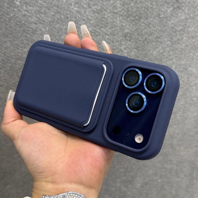 Vyimc Magnetisches Flüssigsilikon iPhone Case mit MagSafe Wallet Slot für iPhone 17 bis 11 Pro Max in Gelb oder Blau - Bild 1