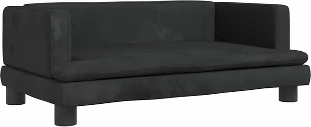 vidaXL Hundebett Sofa aus Samt in Schwarz, B/T/H: 80 x 45 x 30 cm - Bild 1