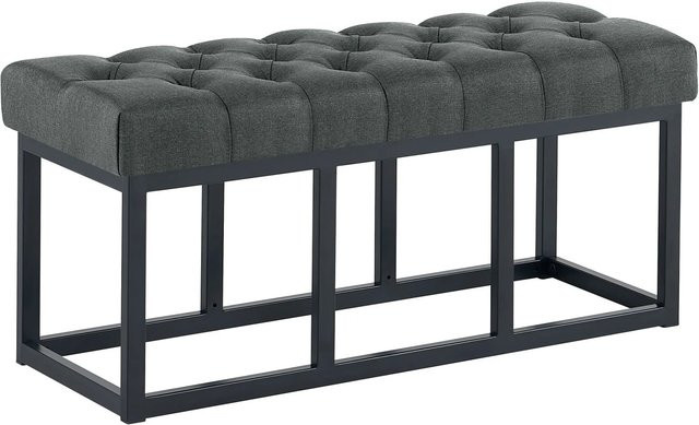 CLP Sitzbank Amun aus Stoff in Schwarz Dunkelgrau, Breite: 100 cm - Bild 1