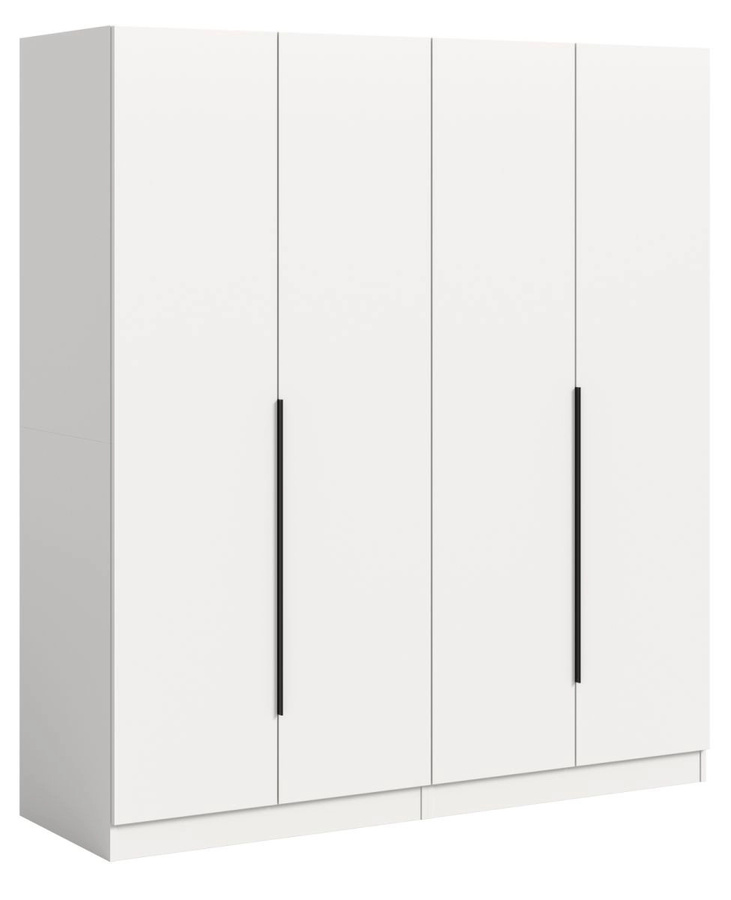 Kleiderschrank Swan 4-türig in Weiß, B/H: 160 x 181 cm - Bild 4