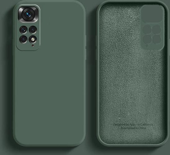 Luxus Flüssigsilikon Soft Cover für Xiaomi Redmi Note 11 Pro 5G 12 13 Pro 10 9 Pro in Dunkelgrün - Bild 1