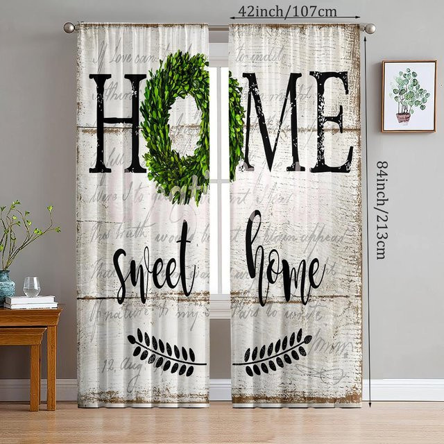 Yiran Furniture Vorhänge aus Polyester in Schwarz, 2er-Set, semi-transparent, B: 35 cm, H: 100 cm - Bild 1