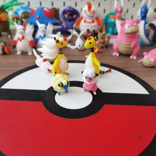 Bandai Pokémon Mareep Flaaffy Ampharos Figur, 1:20, Desktop Modell - Bild 1