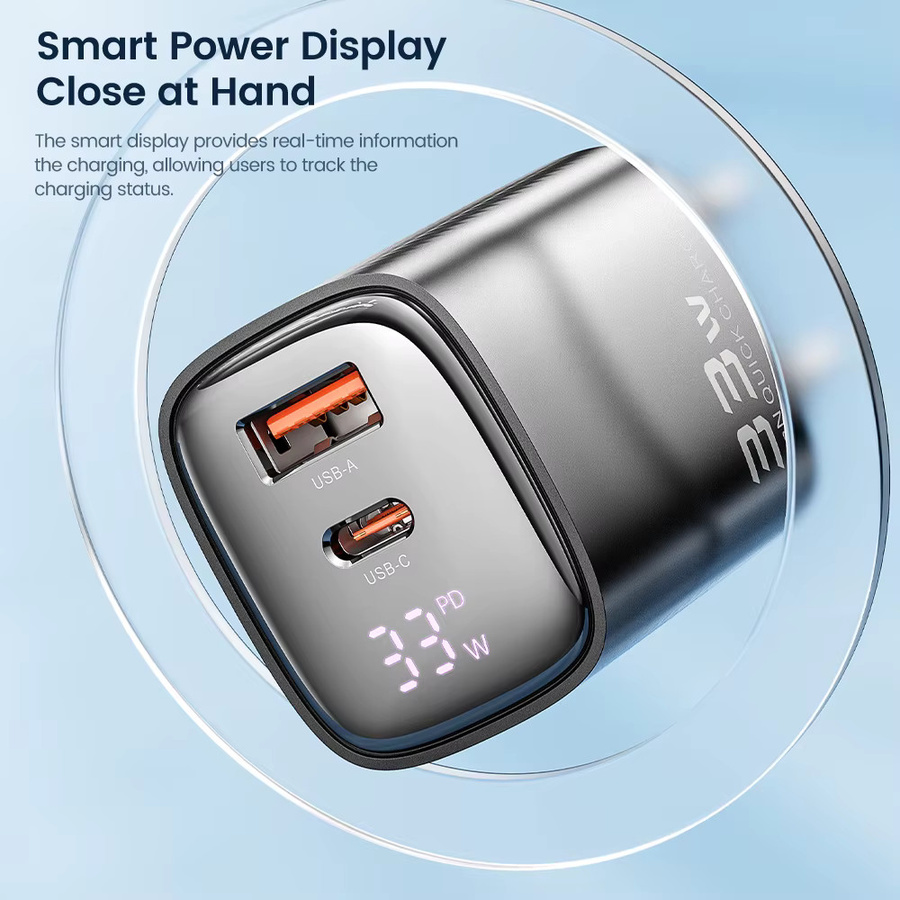 Toocki 33W USB-C Schnellladegerät mit digitaler Anzeige für iPhone, Samsung Galaxy und Xiaomi - Bild 2