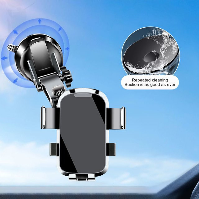 SEAMETAL Auto-Handyhalterung mit Saugnapf für Armaturenbrett, Windschutzscheibe oder Lüftungsschlitz inklusive GPS-Unterstützung für iPhone, Xiaomi und Samsung - Bild 1