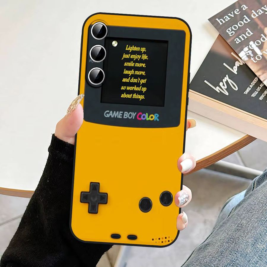 Gameboy Design Soft Cover Handyhülle für Samsung Galaxy S21 S22 S23 S24 S25 S26 Ultra FE Plus 5G A52S in Gelb - Bild 3