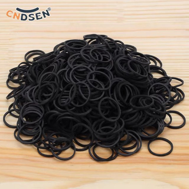 Schwarze elastische Gummibänder aus Gummi für Büro, Schule und Zuhause (100–500 Stück) - Bild 1