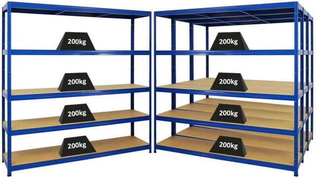 PROREGAL Schwerlastregal Giant Elephant Set aus 4 Einheiten, Blau, H x B x T: 180 x 180 x 45 cm - Bild 1