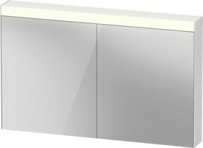 Duravit Uni Spiegelschrank Best Version in Weiß mit 2 LED-Türen, integrierter Steckdose und Beleuchtung, B/H/T: 121 x 76 x 14,8 cm - Bild 1