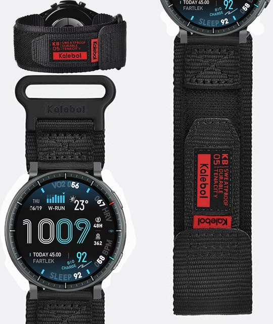Huami Uhrenarmband Nylon, 22 mm, Schwarz, Unisex - Bild 1
