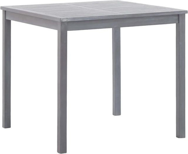 vidaXL Gartentisch aus Akazienholz in Grau, quadratischer Holztisch für den Außen- und Innenbereich, B/T/H: 80 x 80 x 74 cm - Bild 1