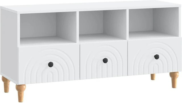 vidaXL TV-Schrank Weiß Modern aus Holzwerkstoff B/T/H: 102 x 34,5 x 50 cm - Bild 1