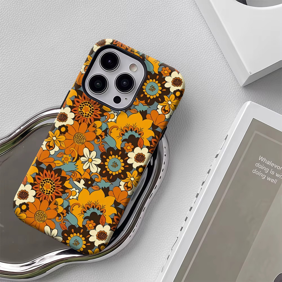 Potdemiel Sonnenblumen Handyhülle mit Rillen-Design für iPhone 17 16 15 14 13 Pro Max Plus, magnetisch, Multicolor - Bild 5