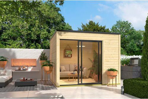 Mr. GARDENER Gartenhaus Kubus aus naturbelassenem Fichtenholz in Beige, B/H/T: 300 x 239 x 300 cm - Bild 1