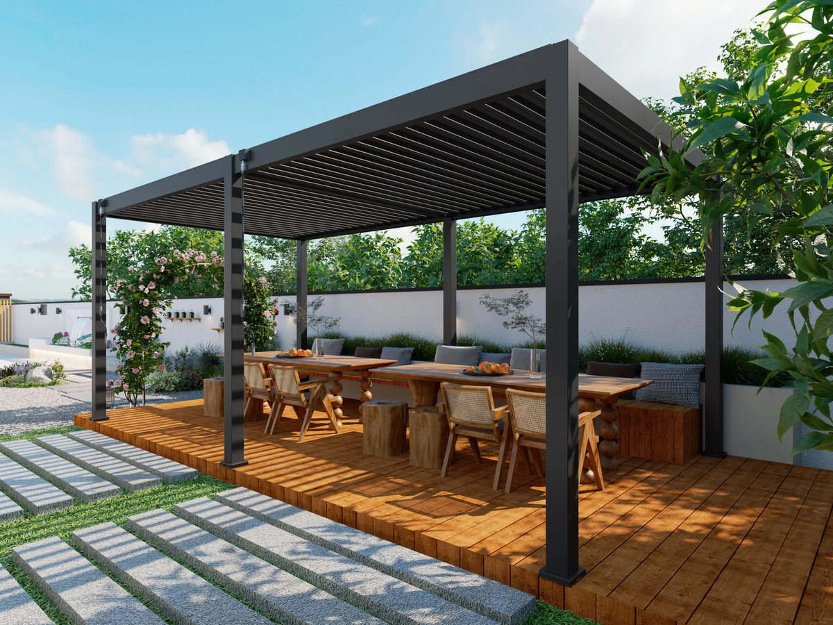 PergoLine Superior Pergola Anthrazit B: 7,2 m, T: 3,6 m - Bild 3